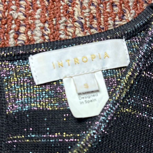 Intropia for Anthropologie Toby Metallic stripe short sleeve mini dress - Picture 10 of 15